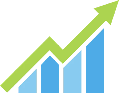 Growth graph showing upward trend